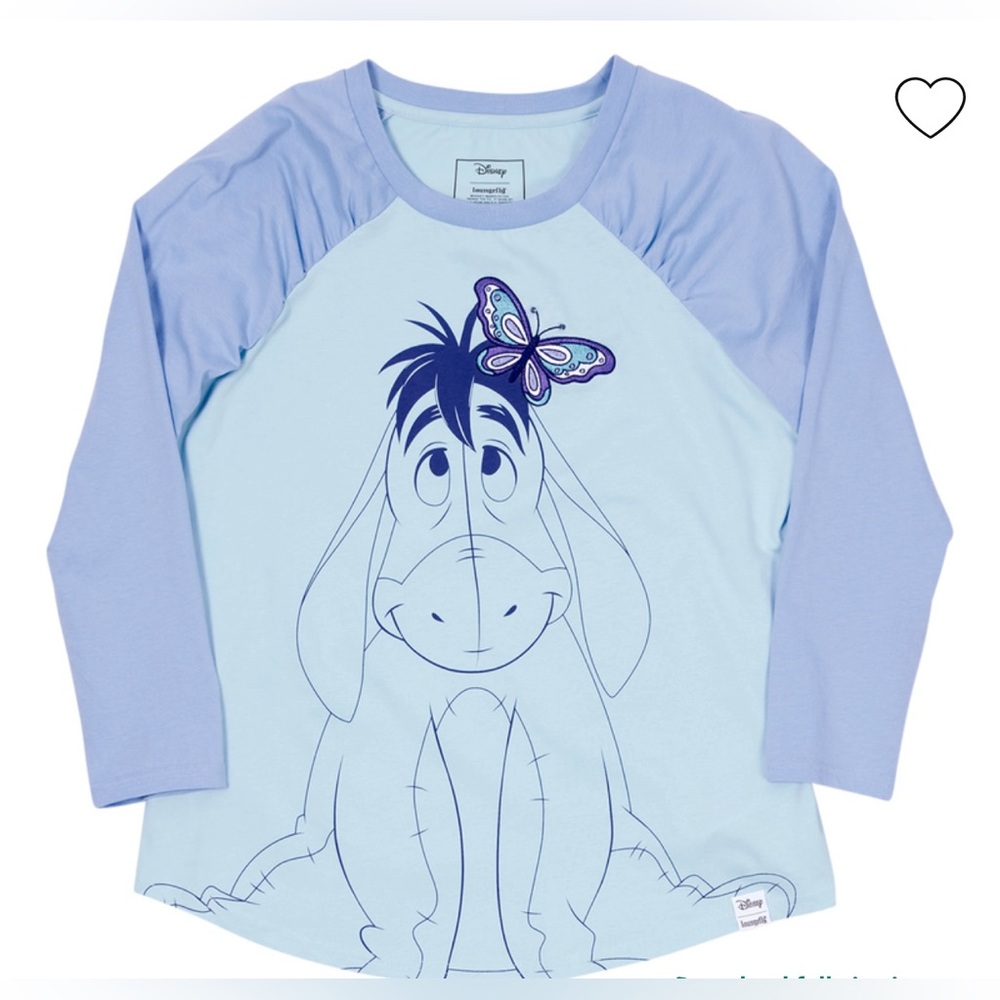 NWT Loungefly Disney’s Winnie the Pooh Eeyore shirred raglan tee size 3X